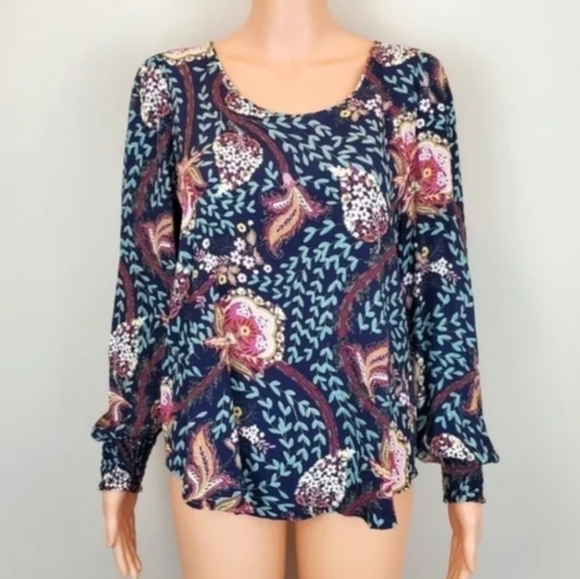 Loft floral print long sleeve blouse SIZE XS - Picture 1 of 9